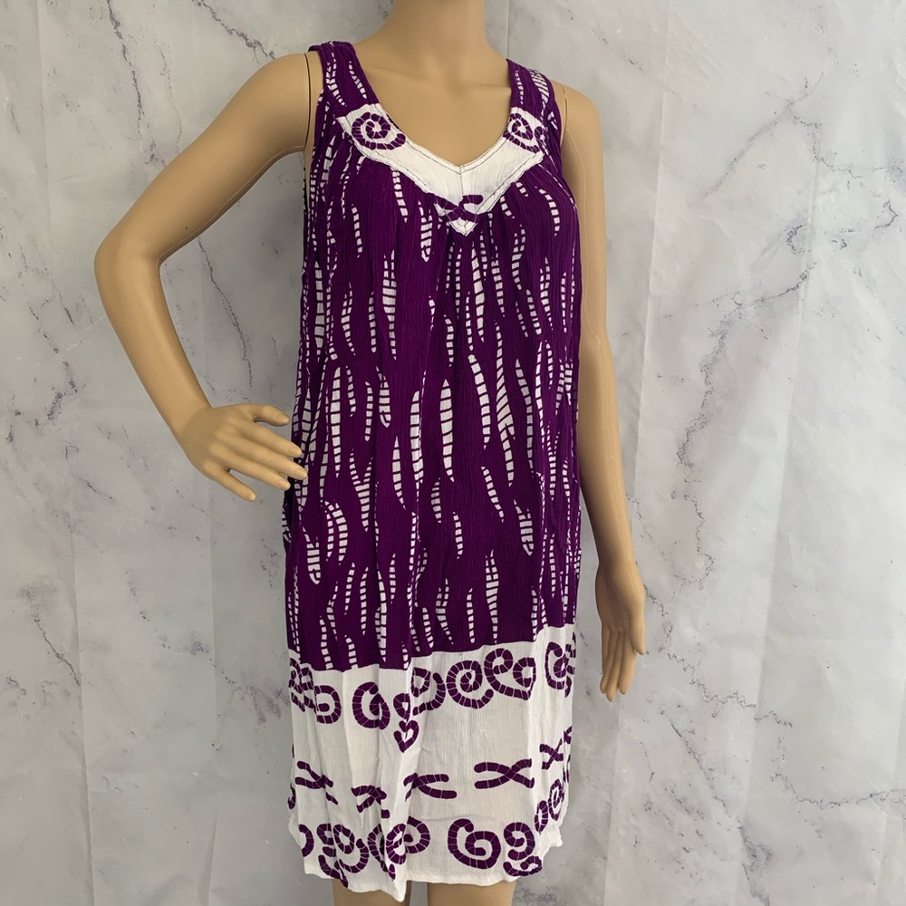 Jackpot Purple & White Printed Dress